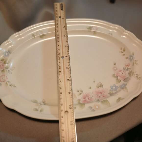 Pfaltzgraff Tea Rose Platter 12 3/4" x 8 3/4" Vintage Stoneware Floral - Picture 9 of 9